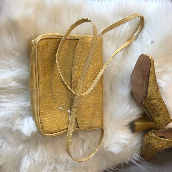 24 VINTAGE HEELS AND PURSE - crocodile style leather retro - Picture 15 of 17